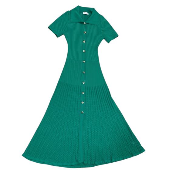 Sandro Lorel Ribbed Pointelle Knit Maxi Dress - Picture 2 of 9